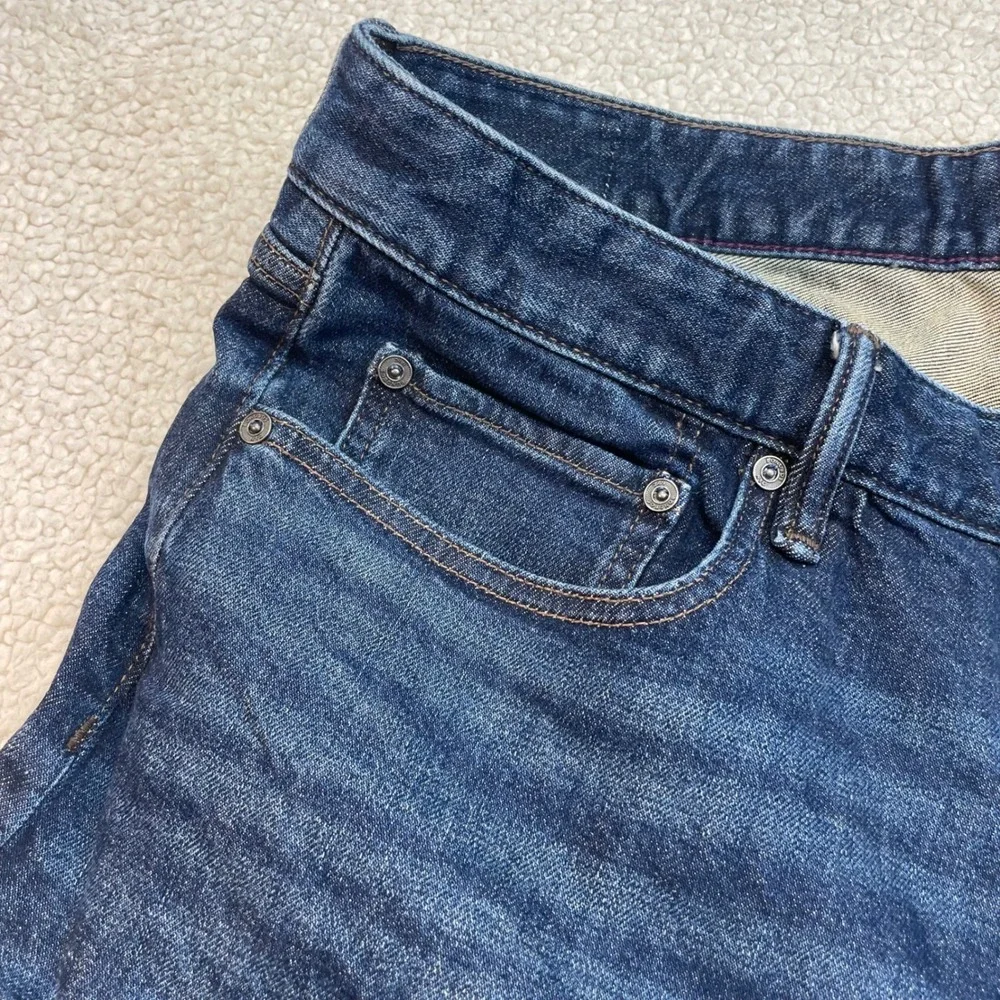 Bonobos Jeans Mens 35x30 Blue Denim Straight Leg Stretch Organic Cotton B6228